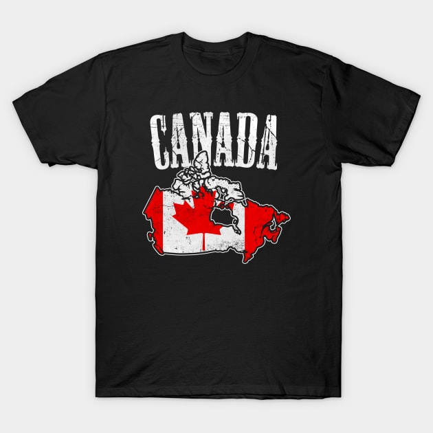 Canada Flag / Map T-Shirt by EddieBalevo